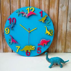 Часы настенные "Дино-команда" синие