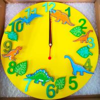 Часы настенные "Дино-команда" желтые