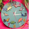 Часы настенные "Дино-команда" мятные с фигурками