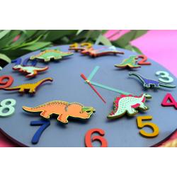 Часы настенные "Дино-команда" маренго с фигурками