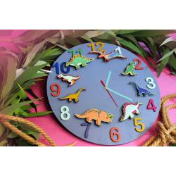 Часы настенные "Дино-команда" маренго с фигурками