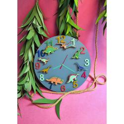 Часы настенные "Дино-команда" маренго с фигурками