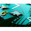 Часы настенные "Дино-команда" бирюзовые с фигурками