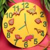 Часы настенные "Дино-команда" желтые с фигурками