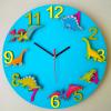 Часы настенные "Дино-команда" голубые с фигурками