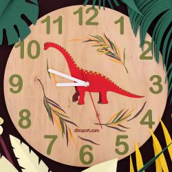Часы настенные Брахиозавр Wood Bordo