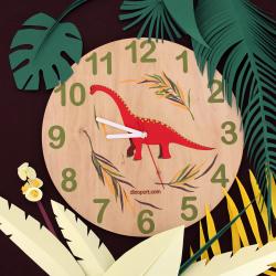 Часы настенные Брахиозавр Wood Bordo