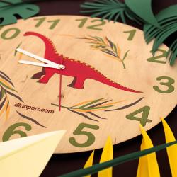 Часы настенные Брахиозавр Wood Bordo