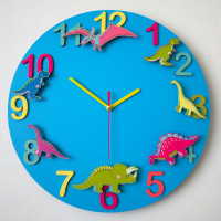 Часы настенные "Дино-команда" синие