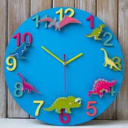 Часы настенные "Дино-команда" синие