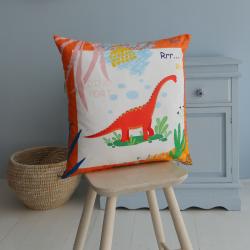 Подушка Брахиозавр оранжевая