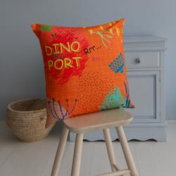 Подушка Брахиозавр оранжевая