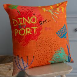 Подушка Брахиозавр оранжевая