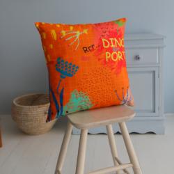 Подушка Трицератопс оранжевая