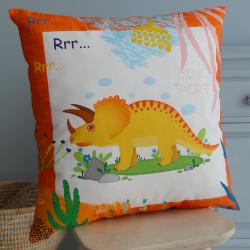 Подушка Трицератопс оранжевая