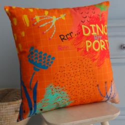 Подушка Трицератопс оранжевая