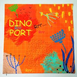 Подушка Брахиозавр оранжевая