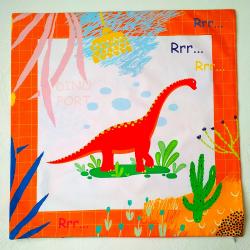 Подушка Брахиозавр оранжевая