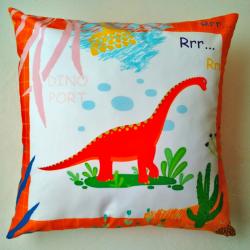 Подушка Брахиозавр оранжевая