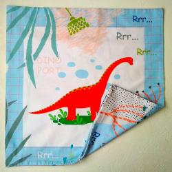 Подушка Брахиозавр голубая