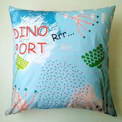 Подушка Брахиозавр голубая