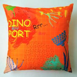 Подушка Брахиозавр оранжевая