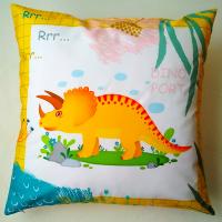 Подушка Трицератопс желтая