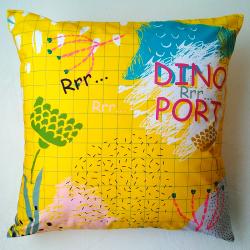 Подушка Трицератопс желтая