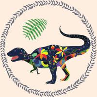 Постер DinoFantasy T-Rex черный 30x30