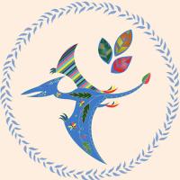 Постер DinoFantasy Птеранодон голубой 30x30