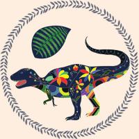 Постер DinoFantasy T-Rex синий 30x30